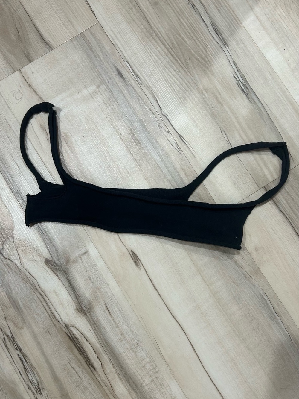 SKIMS Black Scoop raw edge micro bralette